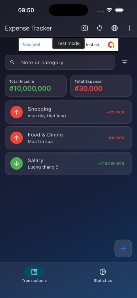 Transactions & overview