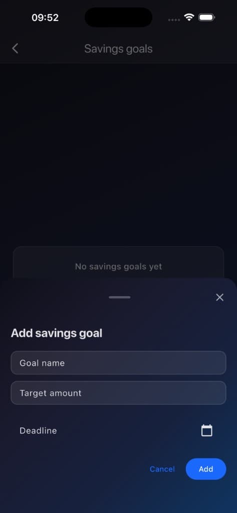 Savings goals